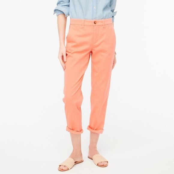 J.CREW Pants - J Crew Women’s Peachy Orange High Rise Girl Friend Chino Pants, Size 0